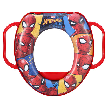 Spiderman Soft Padded Potty Toilet Training Seat with Handles for Toddlers Kids Children, Portable for Travel & Easy to Clean