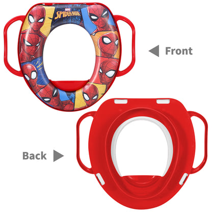 Spiderman Soft Padded Potty Toilet Training Seat with Handles for Toddlers Kids Children, Portable for Travel & Easy to Clean