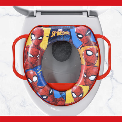 Spiderman Soft Padded Potty Toilet Training Seat with Handles for Toddlers Kids Children, Portable for Travel & Easy to Clean