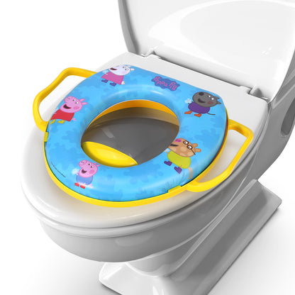 Peppa Pig Soft Padded Potty Toilet Training Seat with Handles for Toddlers Kids Children, Portable for Travel & Easy to Clean