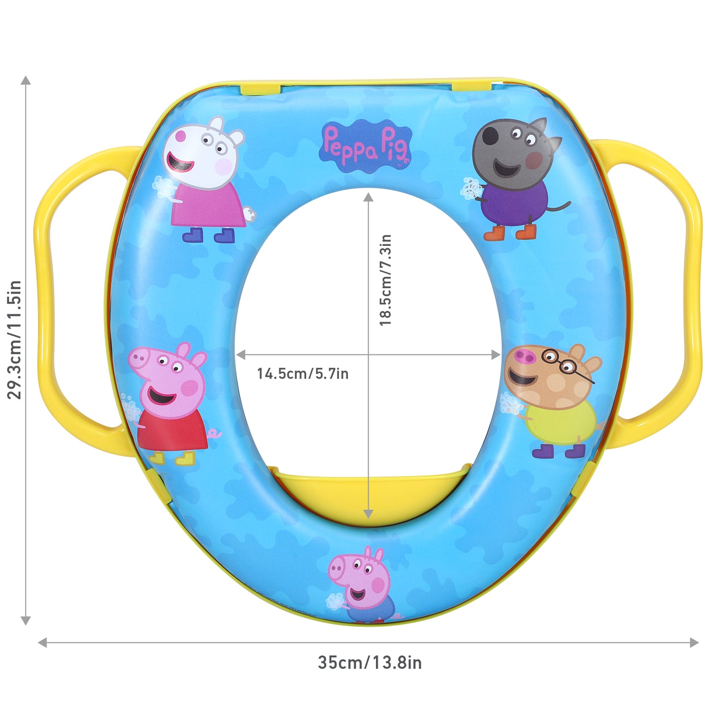 Peppa Pig Soft Padded Potty Toilet Training Seat with Handles for Toddlers Kids Children, Portable for Travel & Easy to Clean