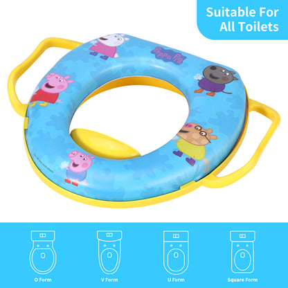 Peppa Pig Soft Padded Potty Toilet Training Seat with Handles for Toddlers Kids Children, Portable for Travel & Easy to Clean