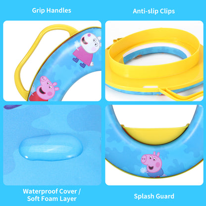 Peppa Pig Soft Padded Potty Toilet Training Seat with Handles for Toddlers Kids Children, Portable for Travel & Easy to Clean