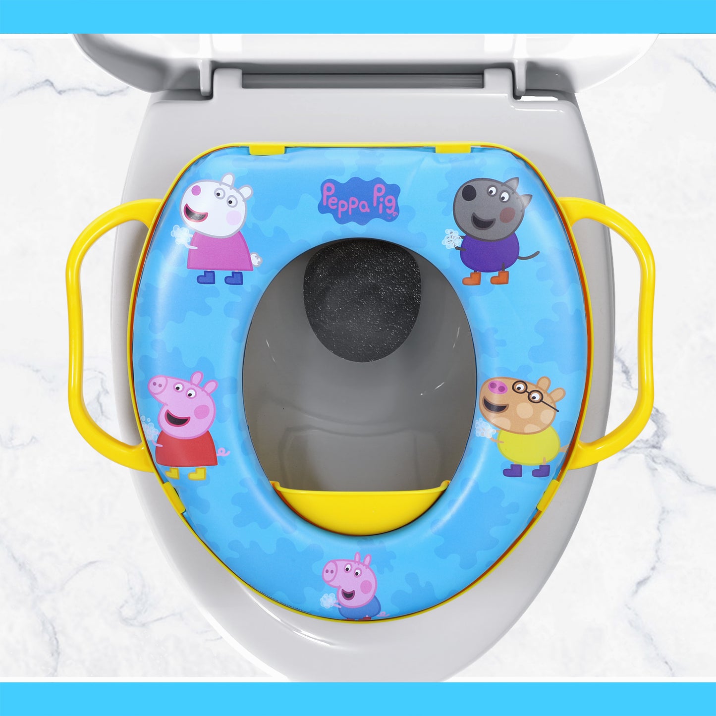 Peppa Pig Soft Padded Potty Toilet Training Seat with Handles for Toddlers Kids Children, Portable for Travel & Easy to Clean