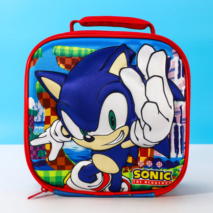 Sonic the Hedgehog 3D Rectangular Insulated Lunch Box Bag for Boys and Girls, Perfect Size for Packing Hot or Cold Snacks for School and Travel, BPA Free