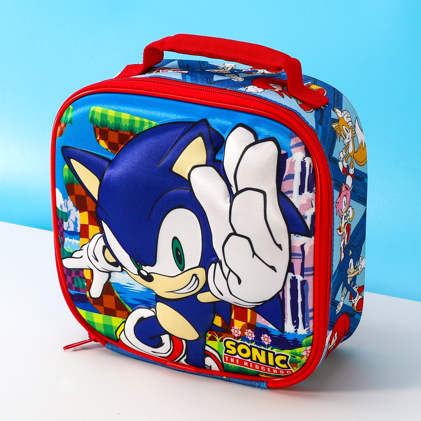 Sonic the Hedgehog 3D Rectangular Insulated Lunch Box Bag for Boys and Girls, Perfect Size for Packing Hot or Cold Snacks for School and Travel, BPA Free