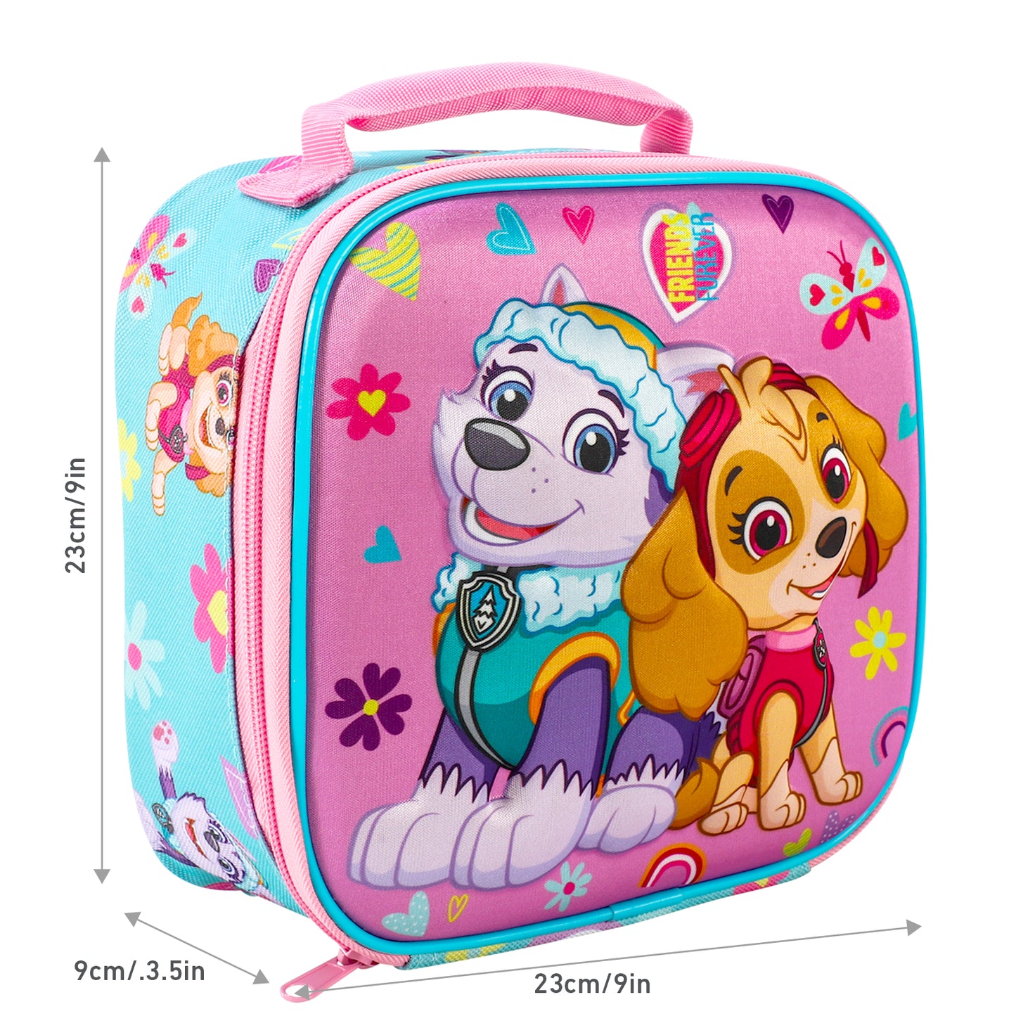 Paw Patrol Girl 3D Rectangular Insulated Lunch Box Bag for Boys and Girls, Perfect Size for Packing Hot or Cold Snacks for School and Travel, BPA Free