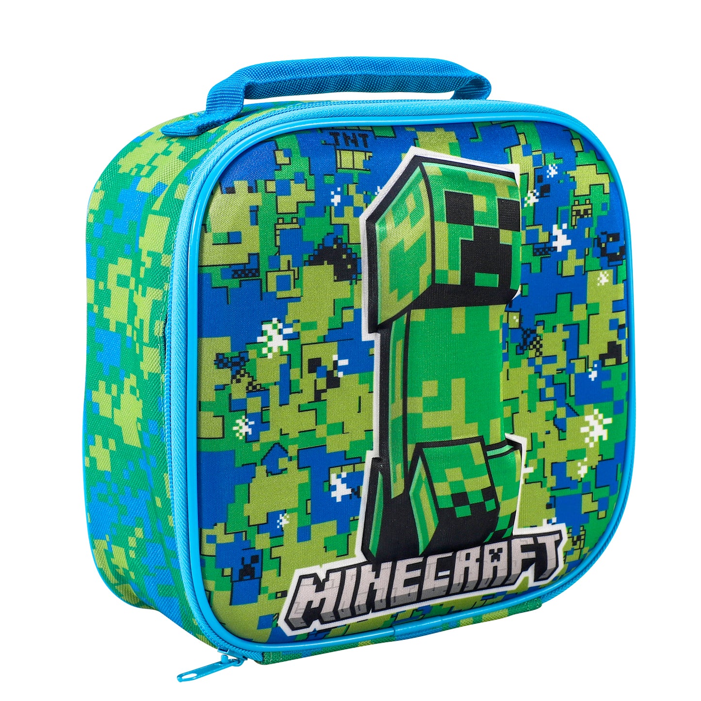 Minecraft 3D Rectangular Insulated Lunch Box Bag for Boys and Girls, Perfect Size for Packing Hot or Cold Snacks for School and Travel, BPA Free