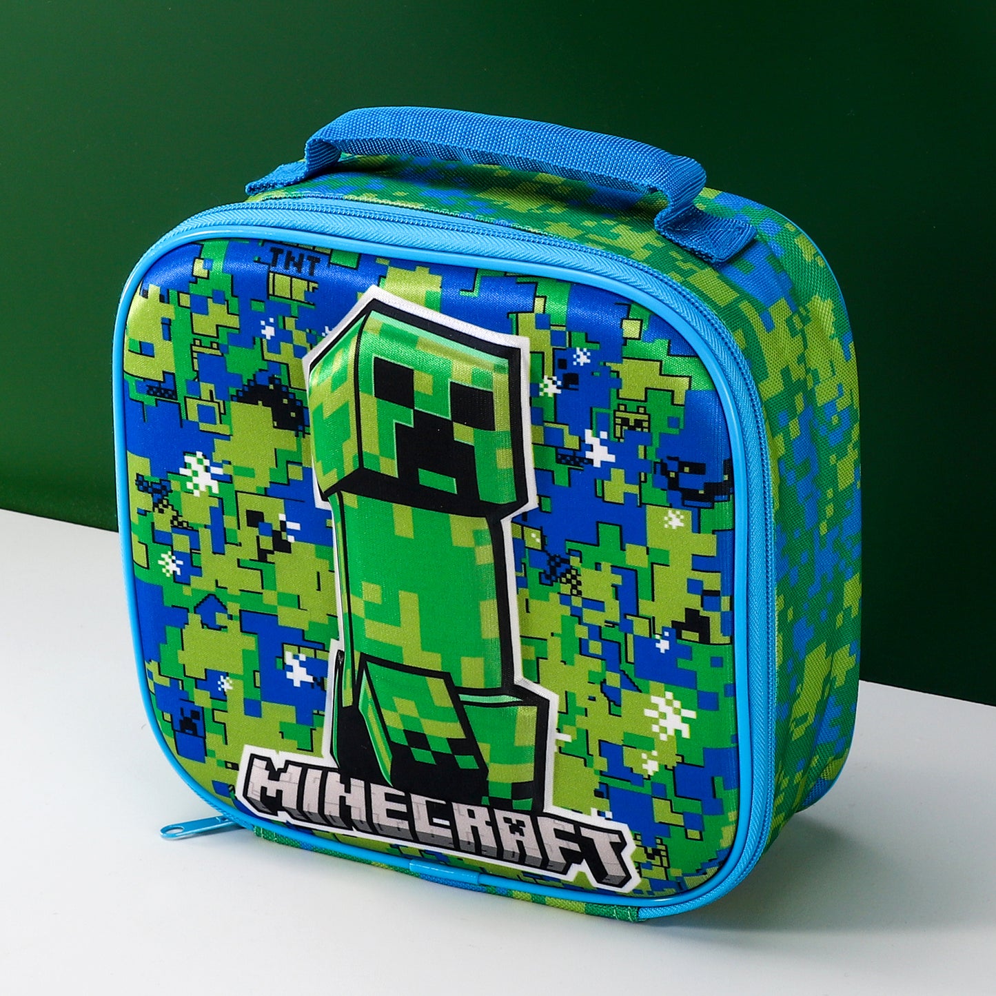 Minecraft 3D Rectangular Insulated Lunch Box Bag for Boys and Girls, Perfect Size for Packing Hot or Cold Snacks for School and Travel, BPA Free