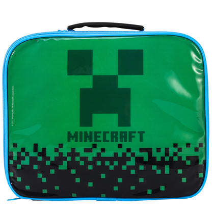 Minecraft Rectangular Insulated Lunch Box Bag for Boys and Girls, Perfect Size for Packing Hot or Cold Snacks for School and Travel, BPA Free