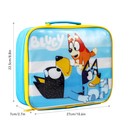 Bluey Rectangular Insulated Lunch Box Bag for Boys and Girls, Perfect Size for Packing Hot or Cold Snacks for School and Travel, BPA Free