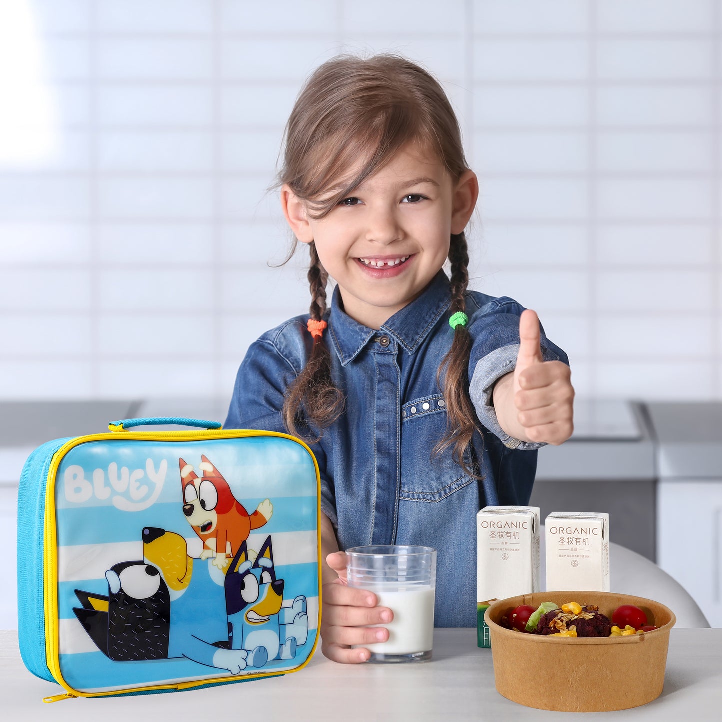 Bluey Rectangular Insulated Lunch Box Bag for Boys and Girls, Perfect Size for Packing Hot or Cold Snacks for School and Travel, BPA Free