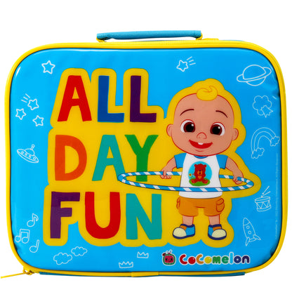 Cocomelon Rectangular Insulated Lunch Box Bag for Boys and Girls, Perfect Size for Packing Hot or Cold Snacks for School and Travel, BPA Free