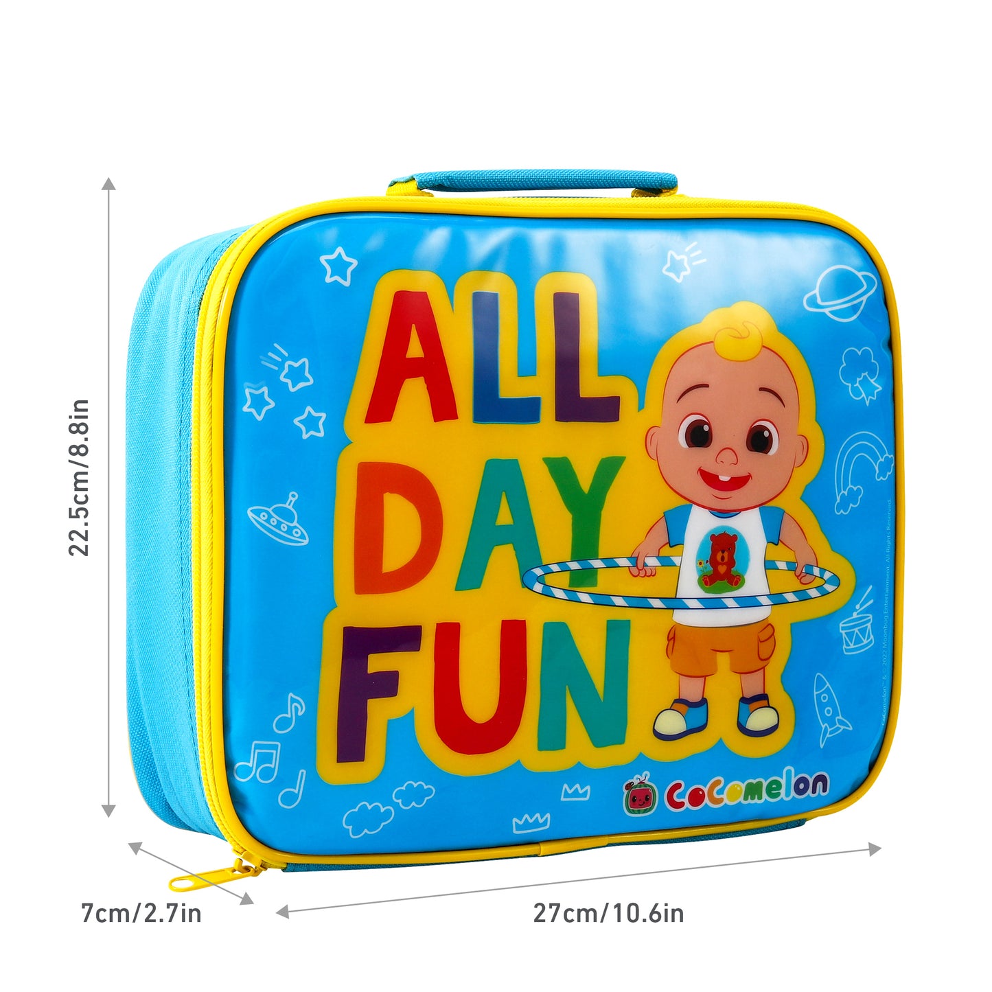 Cocomelon Rectangular Insulated Lunch Box Bag for Boys and Girls, Perfect Size for Packing Hot or Cold Snacks for School and Travel, BPA Free