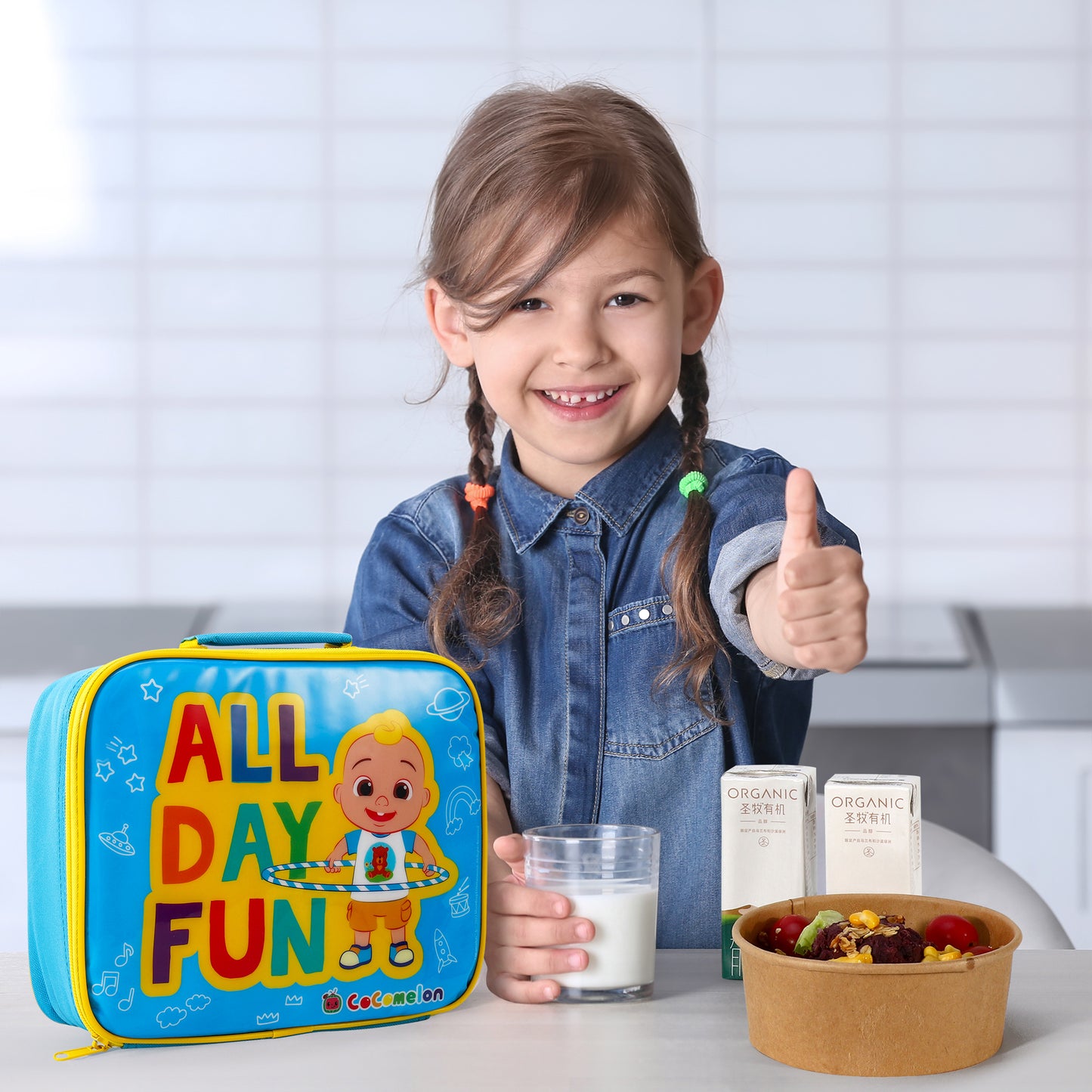 Cocomelon Rectangular Insulated Lunch Box Bag for Boys and Girls, Perfect Size for Packing Hot or Cold Snacks for School and Travel, BPA Free