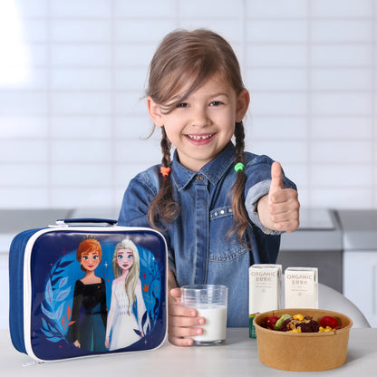 Frozen Rectangular Insulated Lunch Box Bag for Boys and Girls, Perfect Size for Packing Hot or Cold Snacks for School and Travel, BPA Free