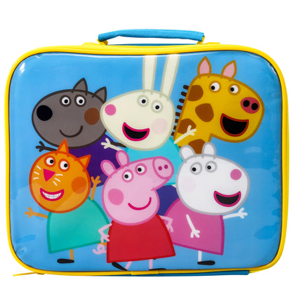 Peppa Pig Rectangular Insulated Lunch Box Bag for Boys and Girls, Perfect Size for Packing Hot or Cold Snacks for School and Travel, BPA Free