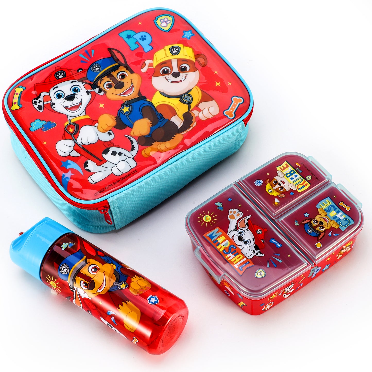 Paw Patrol Kids Childrens Lunch Box Set – Insulated Lunch Bag, Multicompartment Lunch Box & 540ml Water Bottle - School Travel Lunch Food Set, BPA Free