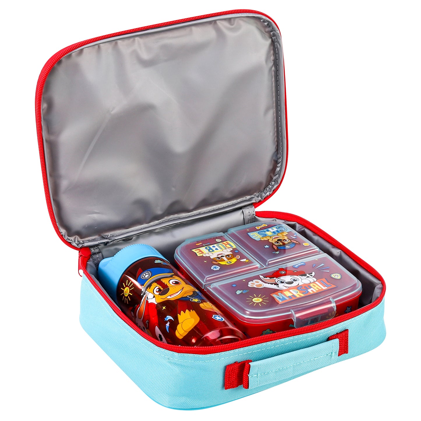 Paw Patrol Kids Childrens Lunch Box Set – Insulated Lunch Bag, Multicompartment Lunch Box & 540ml Water Bottle - School Travel Lunch Food Set, BPA Free