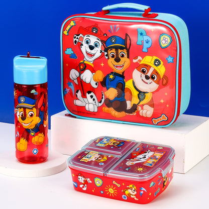 Paw Patrol Kids Childrens Lunch Box Set – Insulated Lunch Bag, Multicompartment Lunch Box & 540ml Water Bottle - School Travel Lunch Food Set, BPA Free