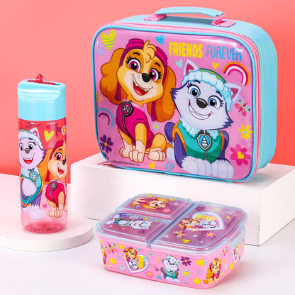 Paw Patrol Kids Childrens Lunch Box Set – Insulated Lunch Bag, Multicompartment Lunch Box & 540ml Water Bottle - School Travel Lunch Food Set, BPA Free