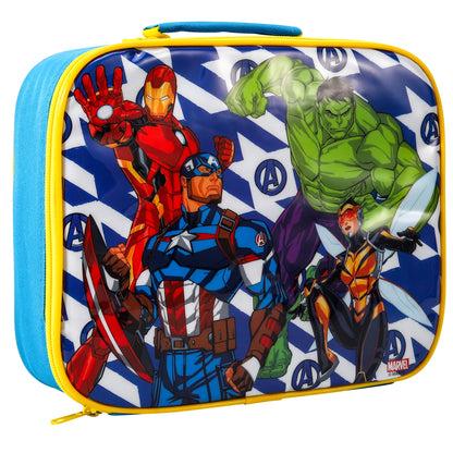 Avengers Rectangular Insulated Lunch Box Bag for Boys and Girls, Perfect Size for Packing Hot or Cold Snacks for School and Travel, BPA Free