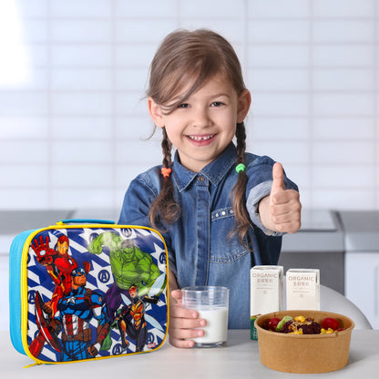 Avengers Rectangular Insulated Lunch Box Bag for Boys and Girls, Perfect Size for Packing Hot or Cold Snacks for School and Travel, BPA Free