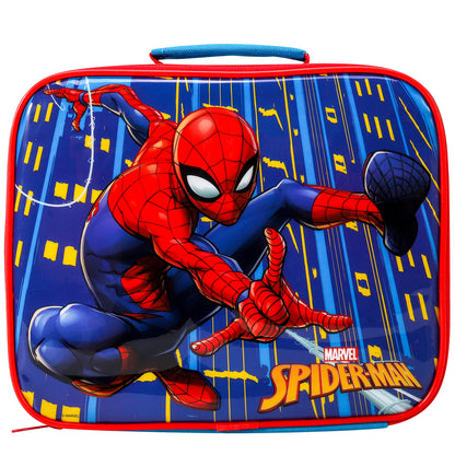 Spiderman Rectangular Insulated Lunch Box Bag for Boys and Girls, Perfect Size for Packing Hot or Cold Snacks for School and Travel, BPA Free