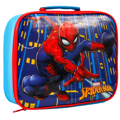 Spiderman Rectangular Insulated Lunch Box Bag for Boys and Girls, Perfect Size for Packing Hot or Cold Snacks for School and Travel, BPA Free