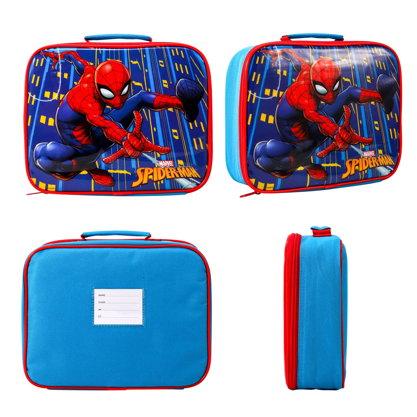 Spiderman Rectangular Insulated Lunch Box Bag for Boys and Girls, Perfect Size for Packing Hot or Cold Snacks for School and Travel, BPA Free