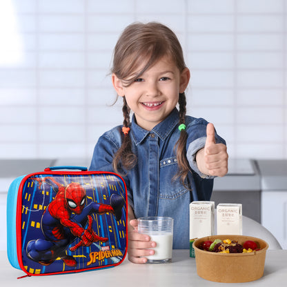 Spiderman Rectangular Insulated Lunch Box Bag for Boys and Girls, Perfect Size for Packing Hot or Cold Snacks for School and Travel, BPA Free