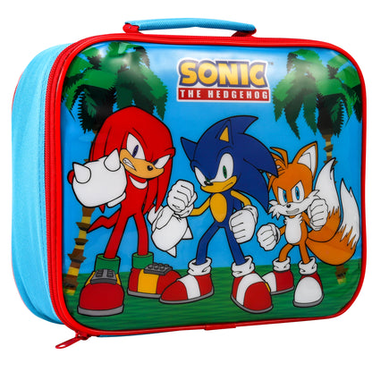 Sonic The Hedgehog Rectangular Insulated Lunch Box Bag for Boys and Girls, Perfect Size for Packing Hot or Cold Snacks for School and Travel, BPA Free