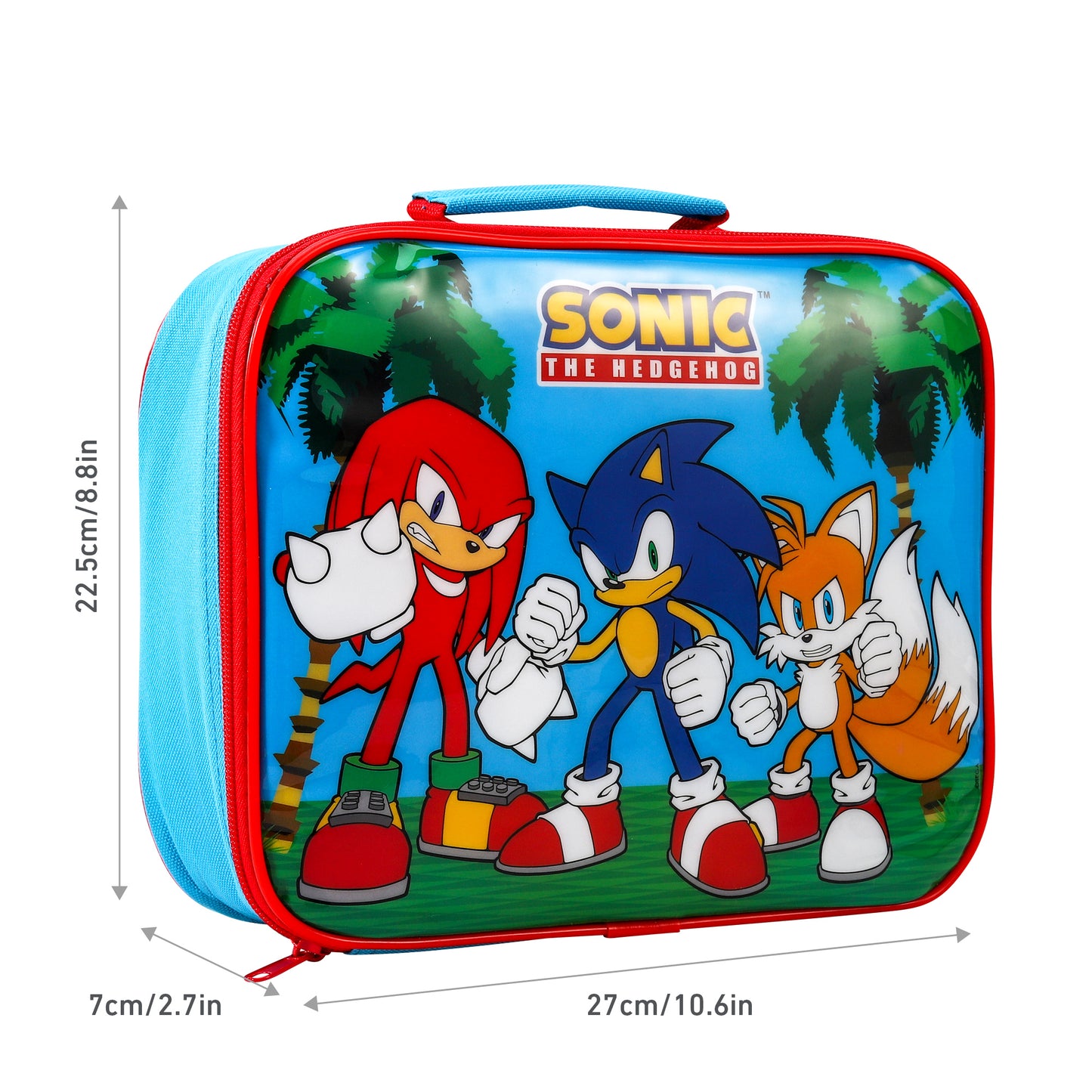 Sonic The Hedgehog Rectangular Insulated Lunch Box Bag for Boys and Girls, Perfect Size for Packing Hot or Cold Snacks for School and Travel, BPA Free