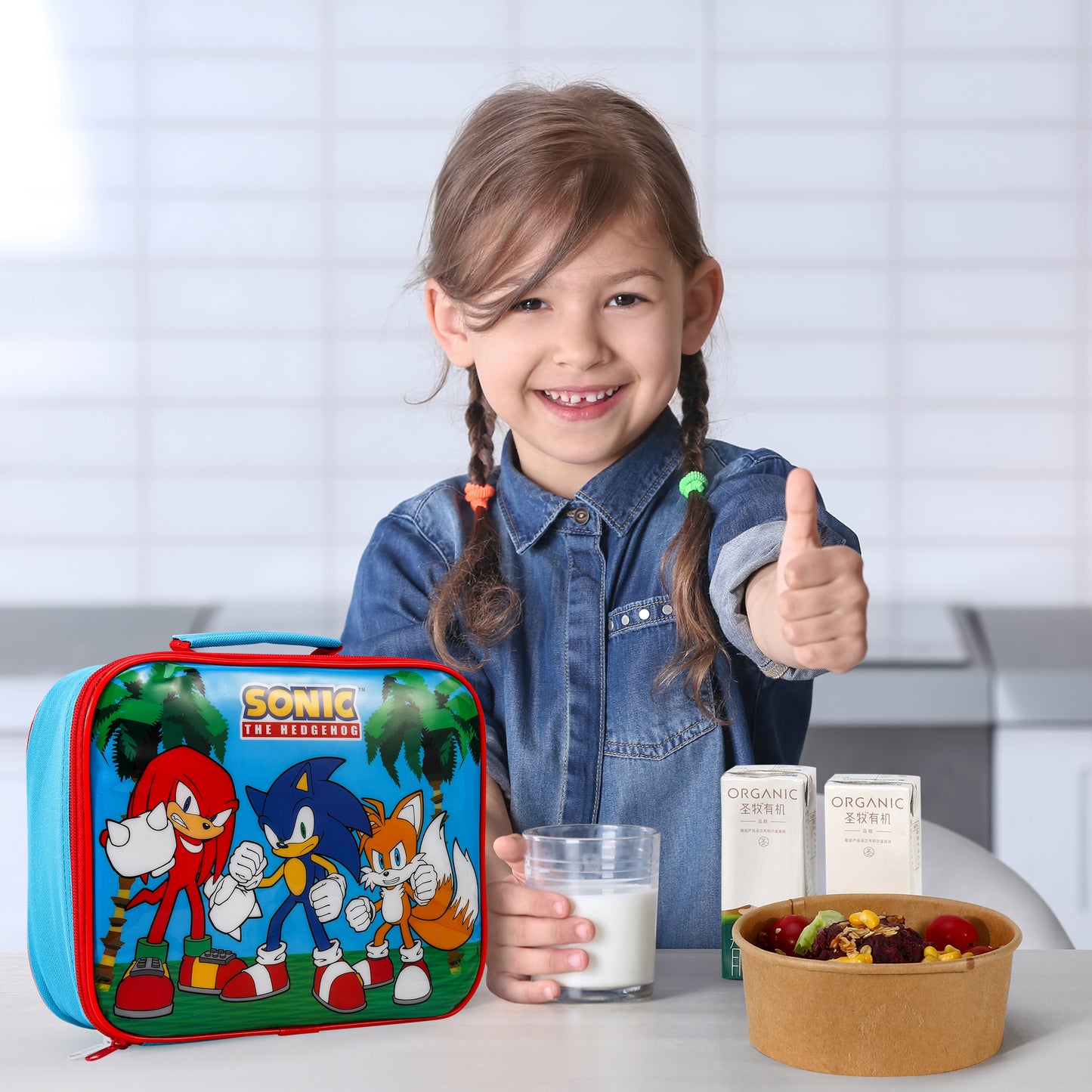 Sonic The Hedgehog Rectangular Insulated Lunch Box Bag for Boys and Girls, Perfect Size for Packing Hot or Cold Snacks for School and Travel, BPA Free