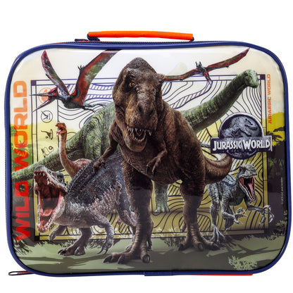 Jurassic World Rectangular Insulated Lunch Box Bag for Boys and Girls, Perfect Size for Packing Hot or Cold Snacks for School and Travel, BPA Free