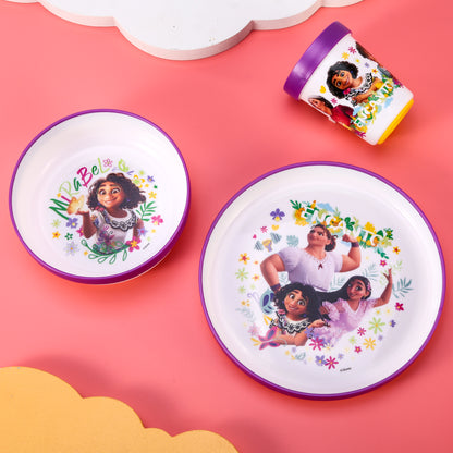 Encanto 3pcs Bicolor Premium Kids Dinner Tableware Set Plate, Bowl & Tumbler, BPA Free