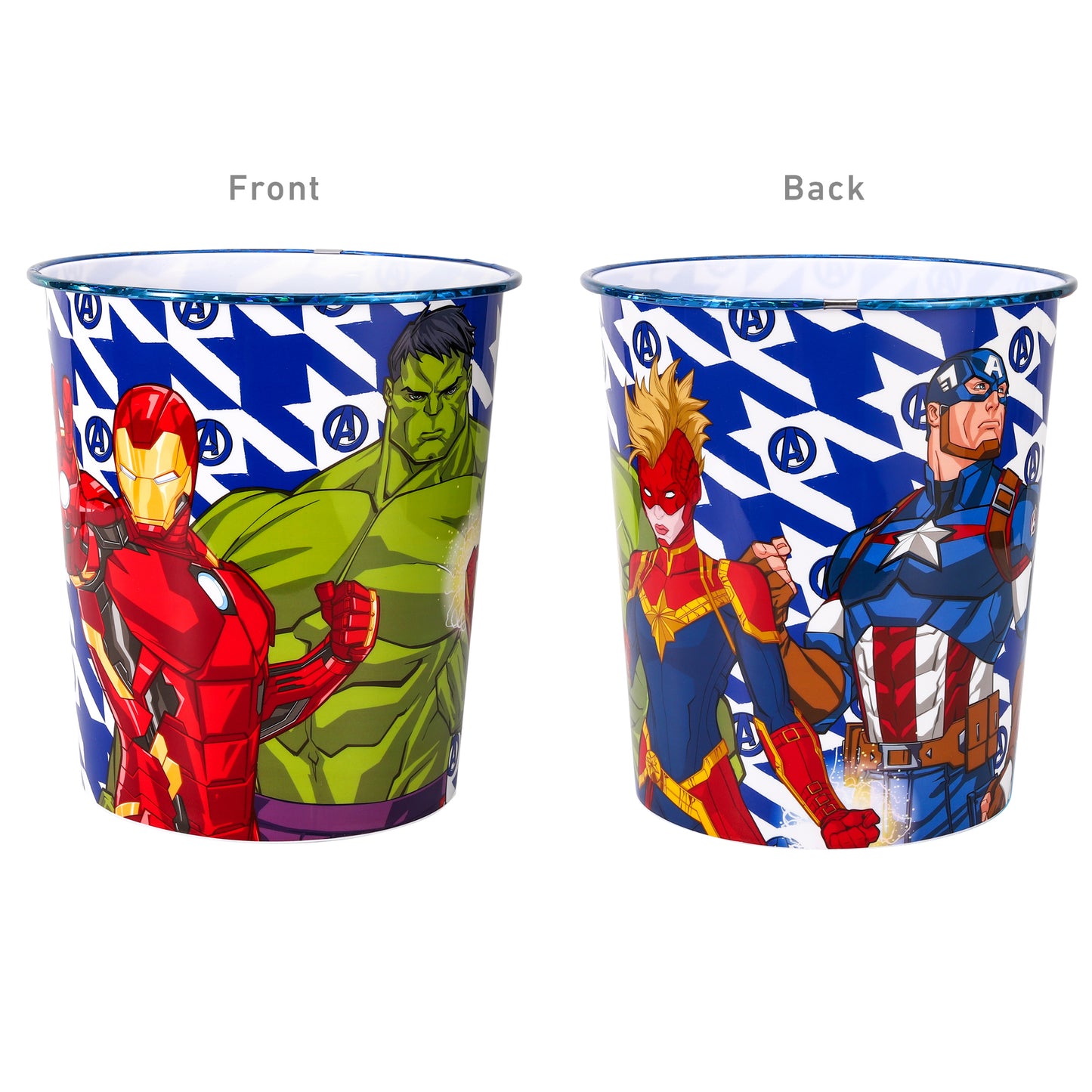 Avengers Kids Childrens Waste Bucket Paper Bin Basket for Bedroom Study Desk Dustbin