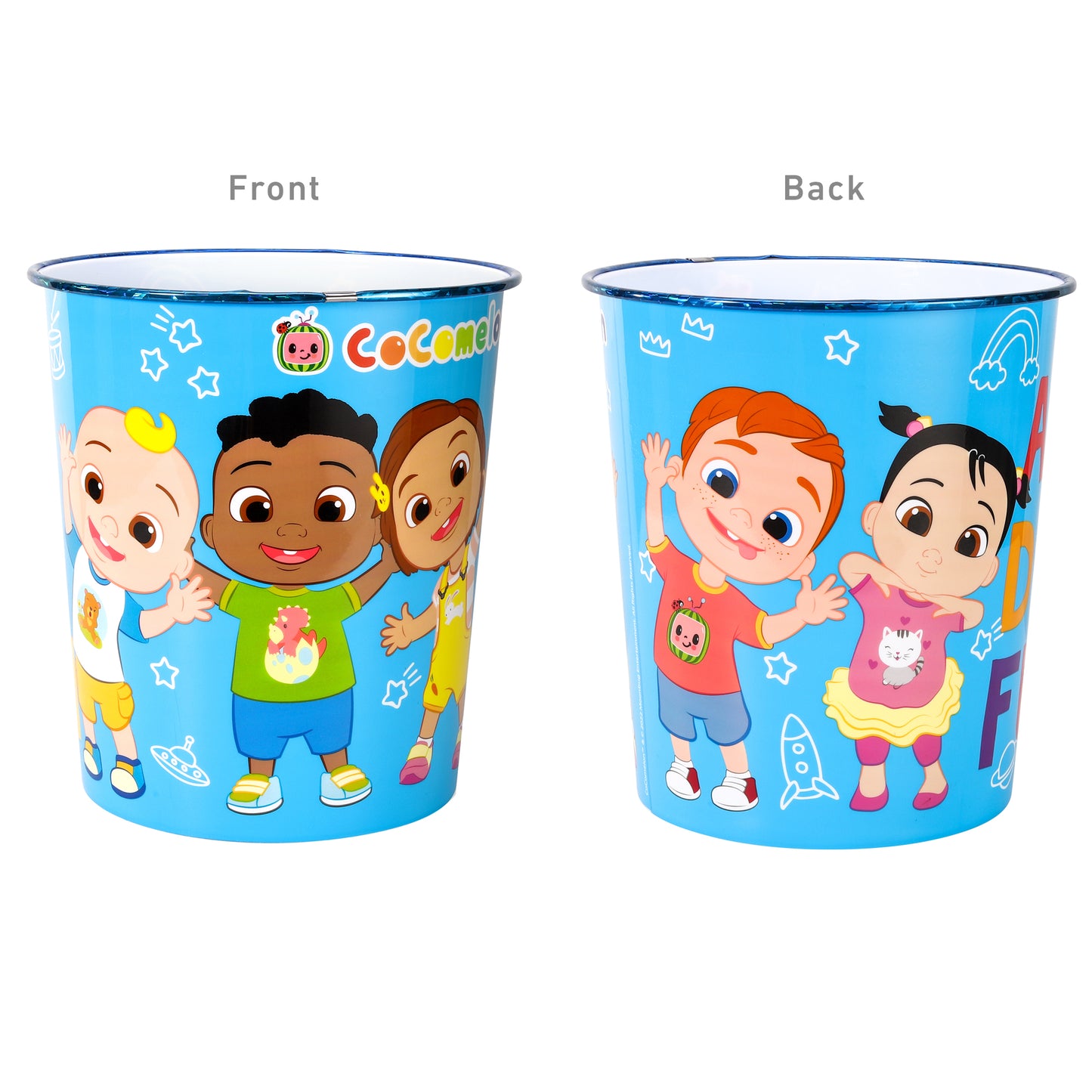 Cocomelon Kids Childrens Waste Bucket Paper Bin Basket for Bedroom Study Desk Dustbin