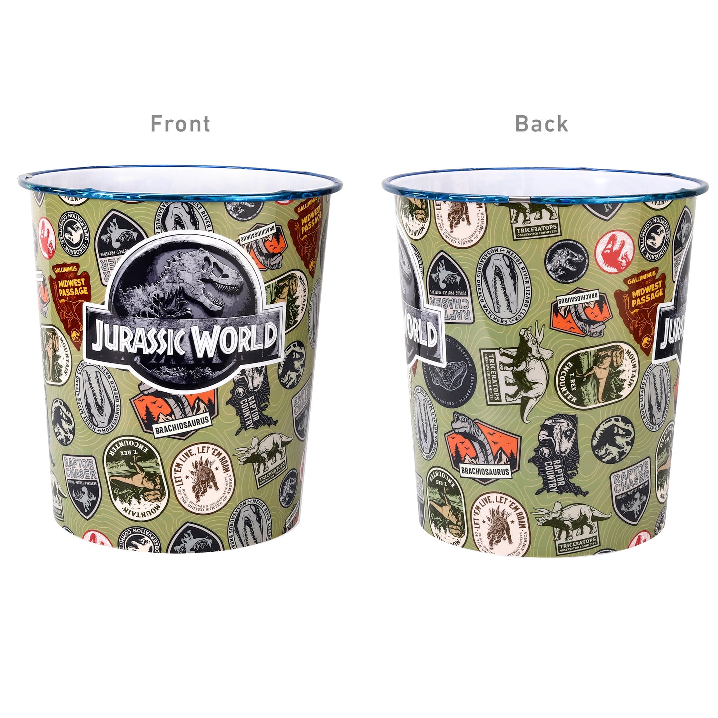 Jurassic World Kids Childrens Waste Bucket Paper Bin Basket for Bedroom Study Desk Dustbin