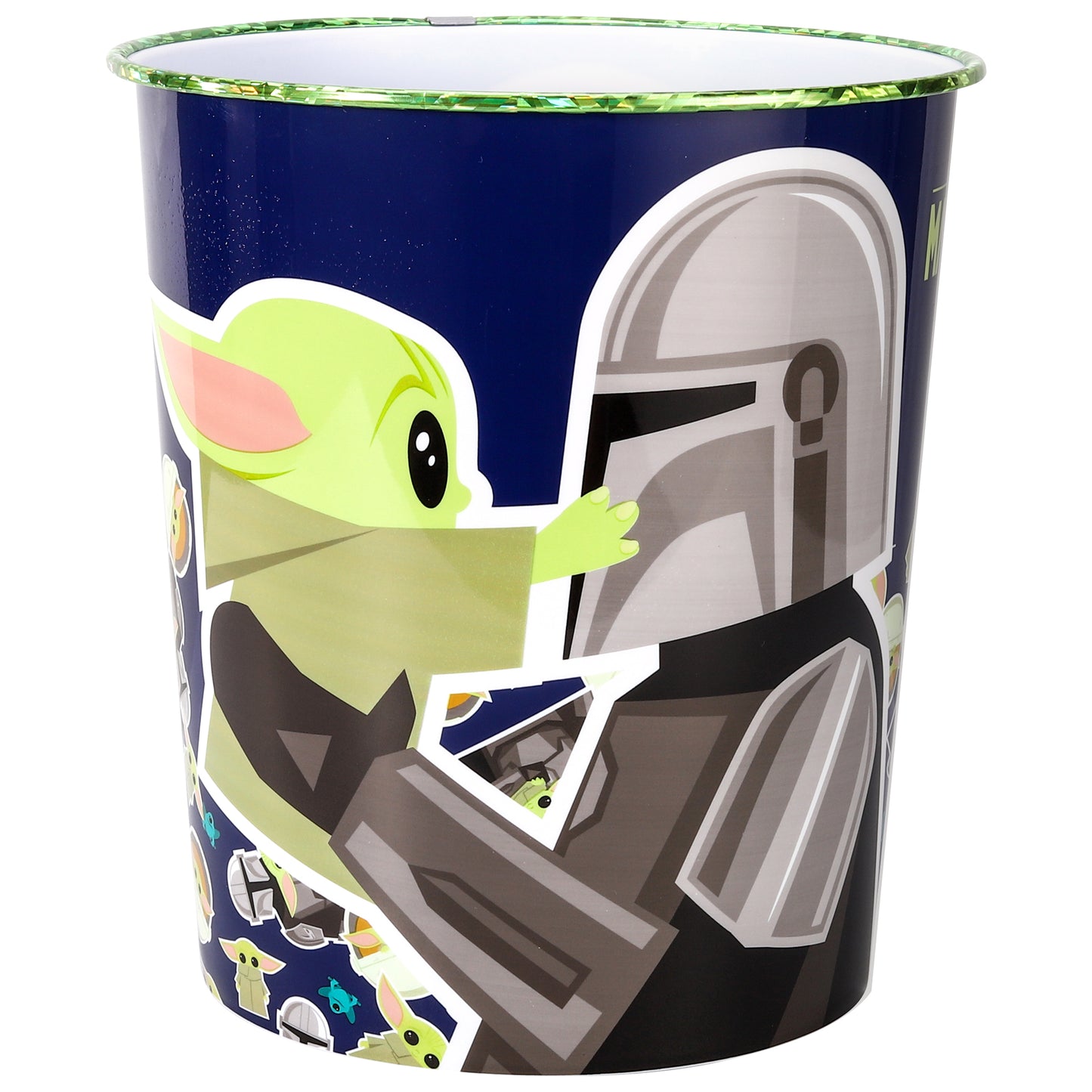 Star Wars Mandalorian Kids Childrens Waste Bucket Paper Bin Basket for Bedroom Study Desk Dustbin