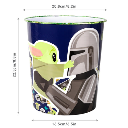 Star Wars Mandalorian Kids Childrens Waste Bucket Paper Bin Basket for Bedroom Study Desk Dustbin