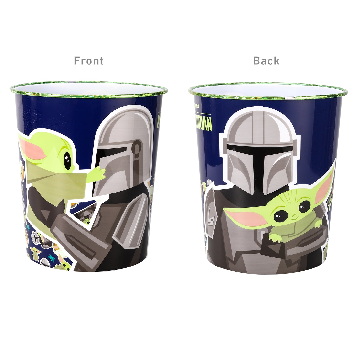 Star Wars Mandalorian Kids Childrens Waste Bucket Paper Bin Basket for Bedroom Study Desk Dustbin