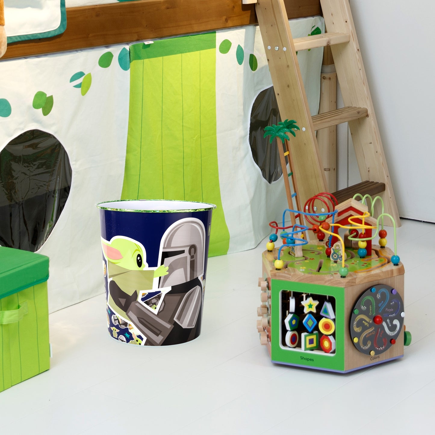 Star Wars Mandalorian Kids Childrens Waste Bucket Paper Bin Basket for Bedroom Study Desk Dustbin