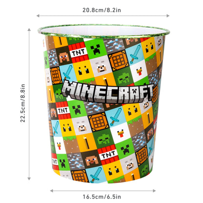 Minecraft Kids Childrens Waste Bucket Paper Bin Basket for Bedroom Study Desk Dustbin