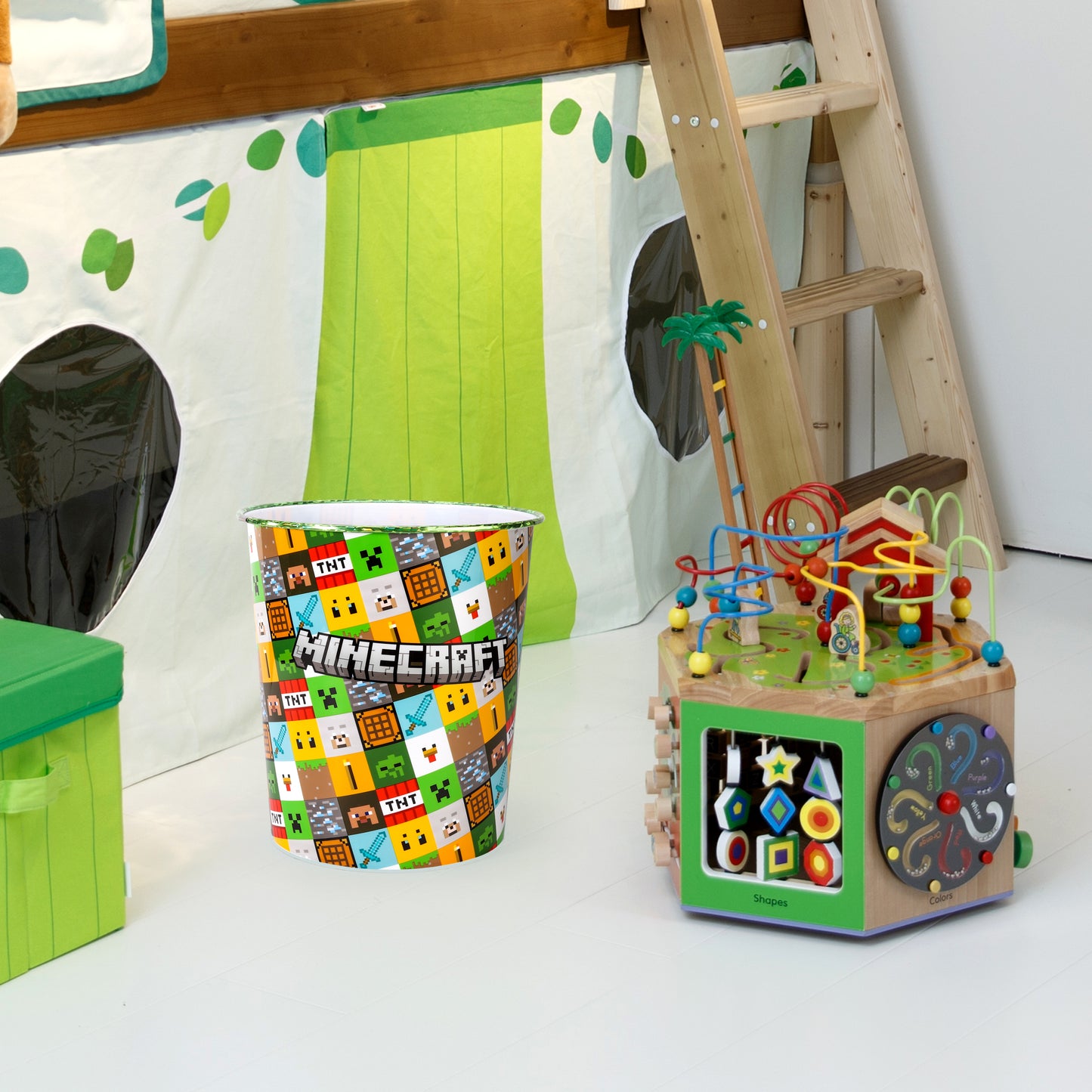 Minecraft Kids Childrens Waste Bucket Paper Bin Basket for Bedroom Study Desk Dustbin