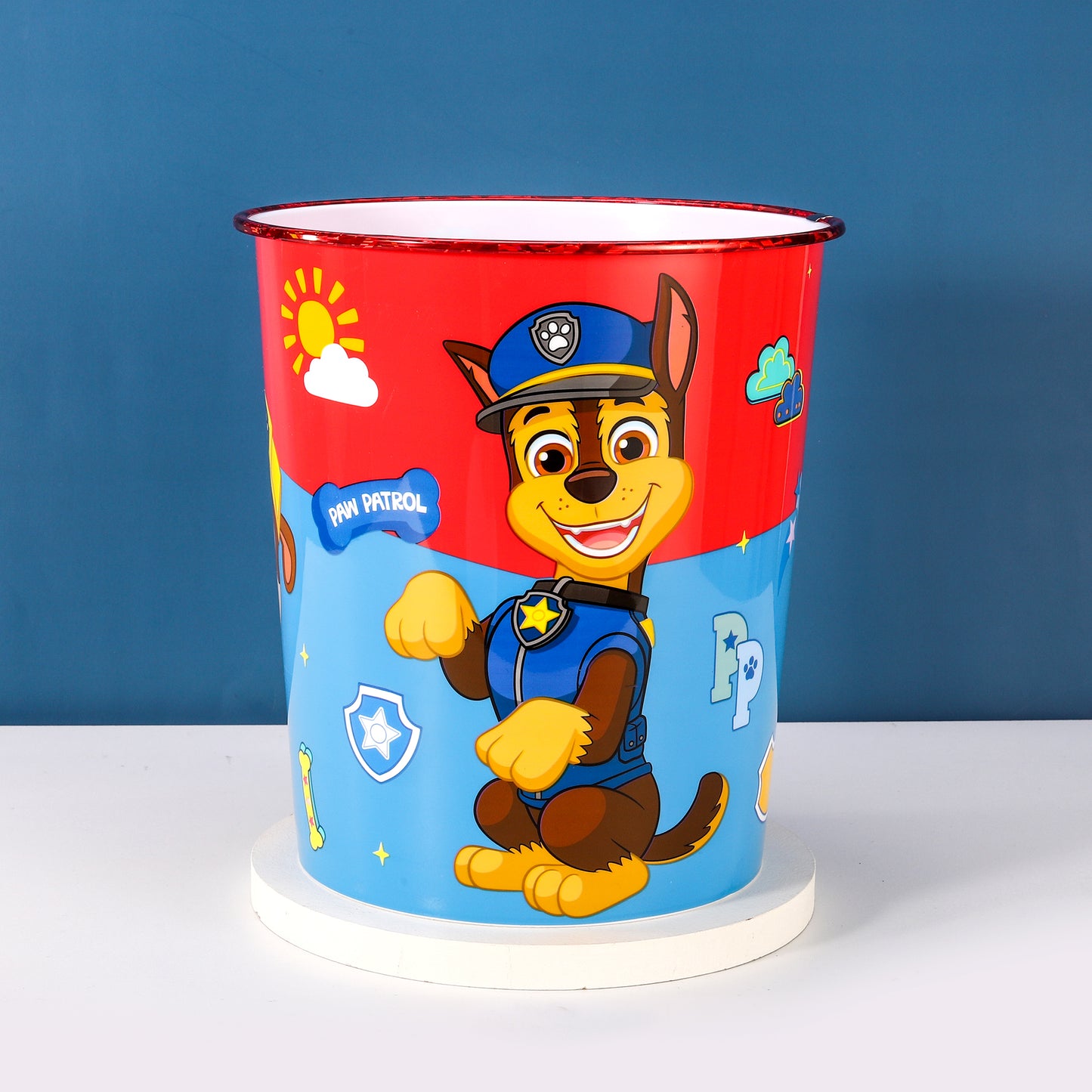 Paw Patrol Kids Childrens Waste Bucket Paper Bin Basket for Bedroom Study Desk Dustbin