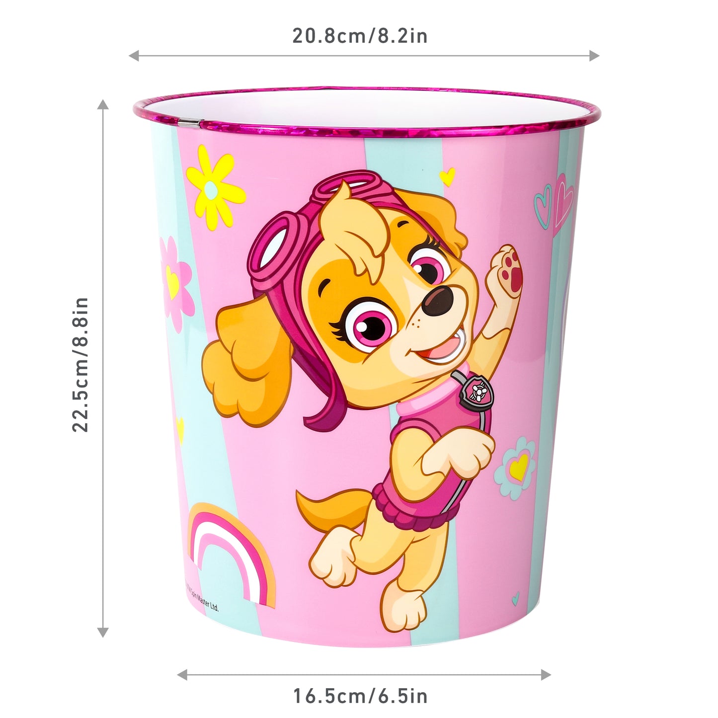 Paw Patrol Kids Childrens Waste Bucket Paper Bin Basket for Bedroom Study Desk Dustbin