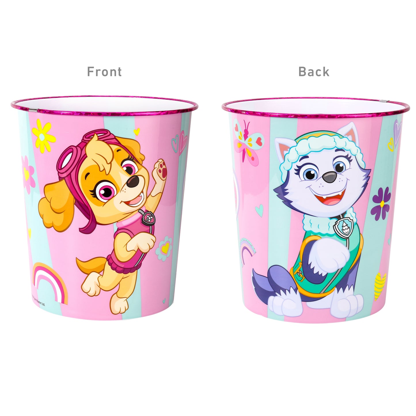 Paw Patrol Kids Childrens Waste Bucket Paper Bin Basket for Bedroom Study Desk Dustbin