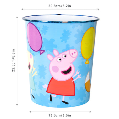 Peppa Pig Kids Childrens Waste Bucket Paper Bin Basket for Bedroom Study Desk Dustbin