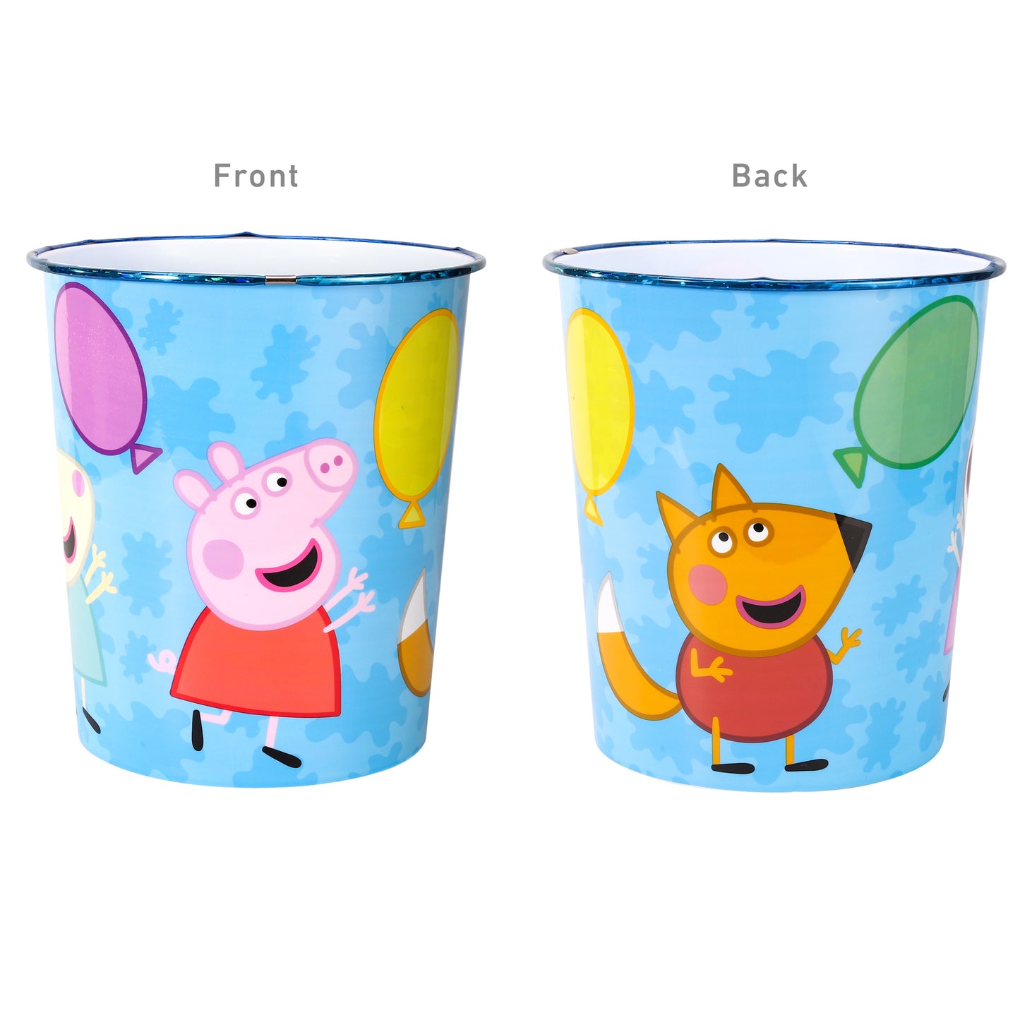 Peppa Pig Kids Childrens Waste Bucket Paper Bin Basket for Bedroom Study Desk Dustbin